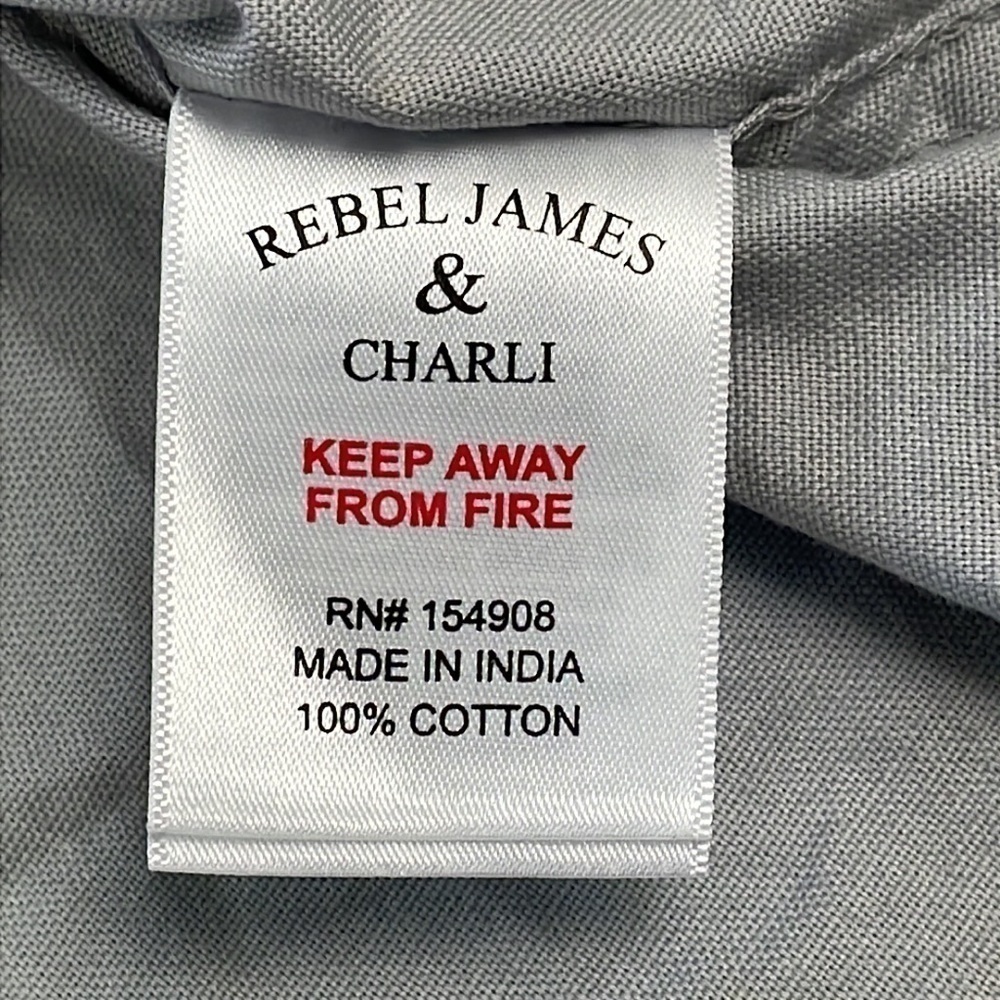 NWT Rebel James & Charli Long Sleeve Mini Geo Shirt Grey Gray Button Front Sz L - Picture 10 of 11